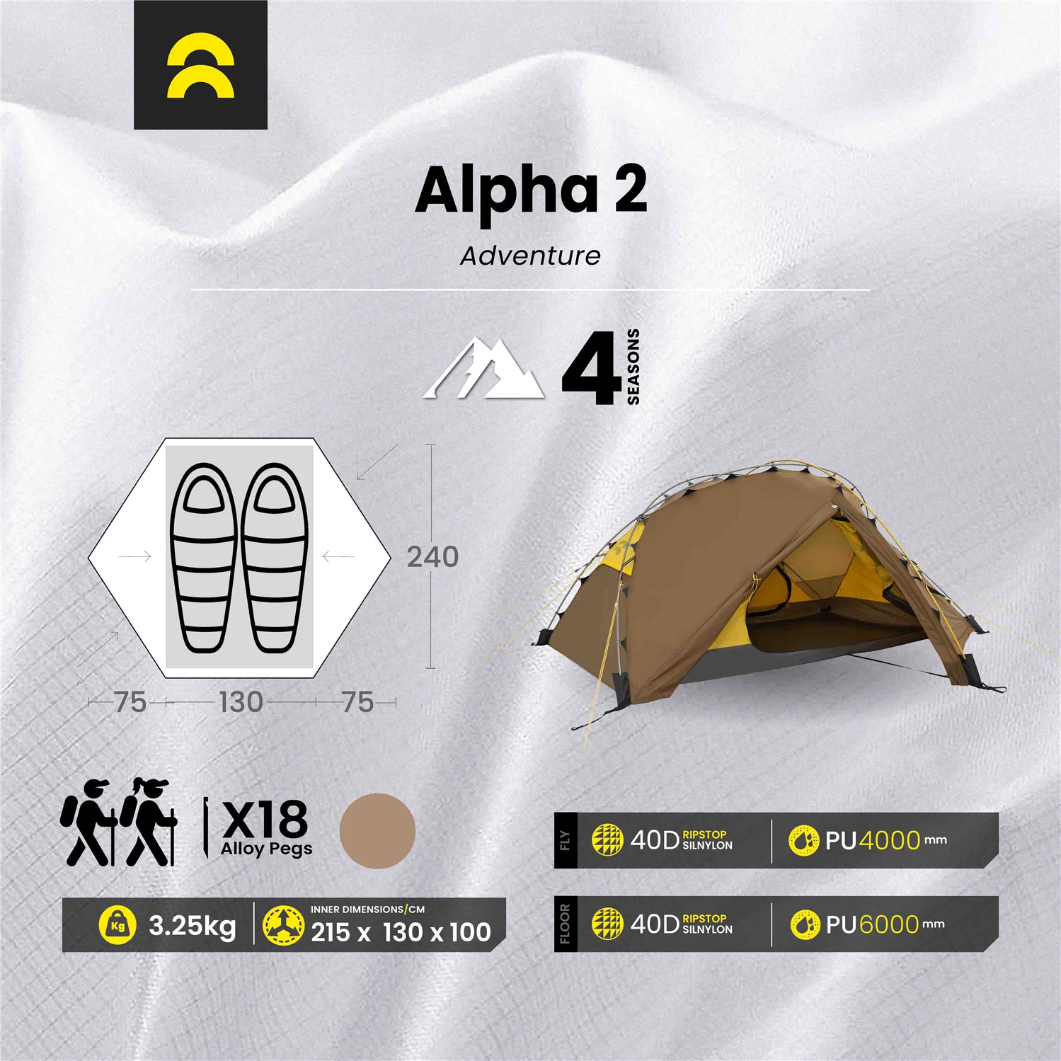 Orson Alpha 2 | 4 Season Semi Geodesic Alpine Tent | 3.25kg - Image 19