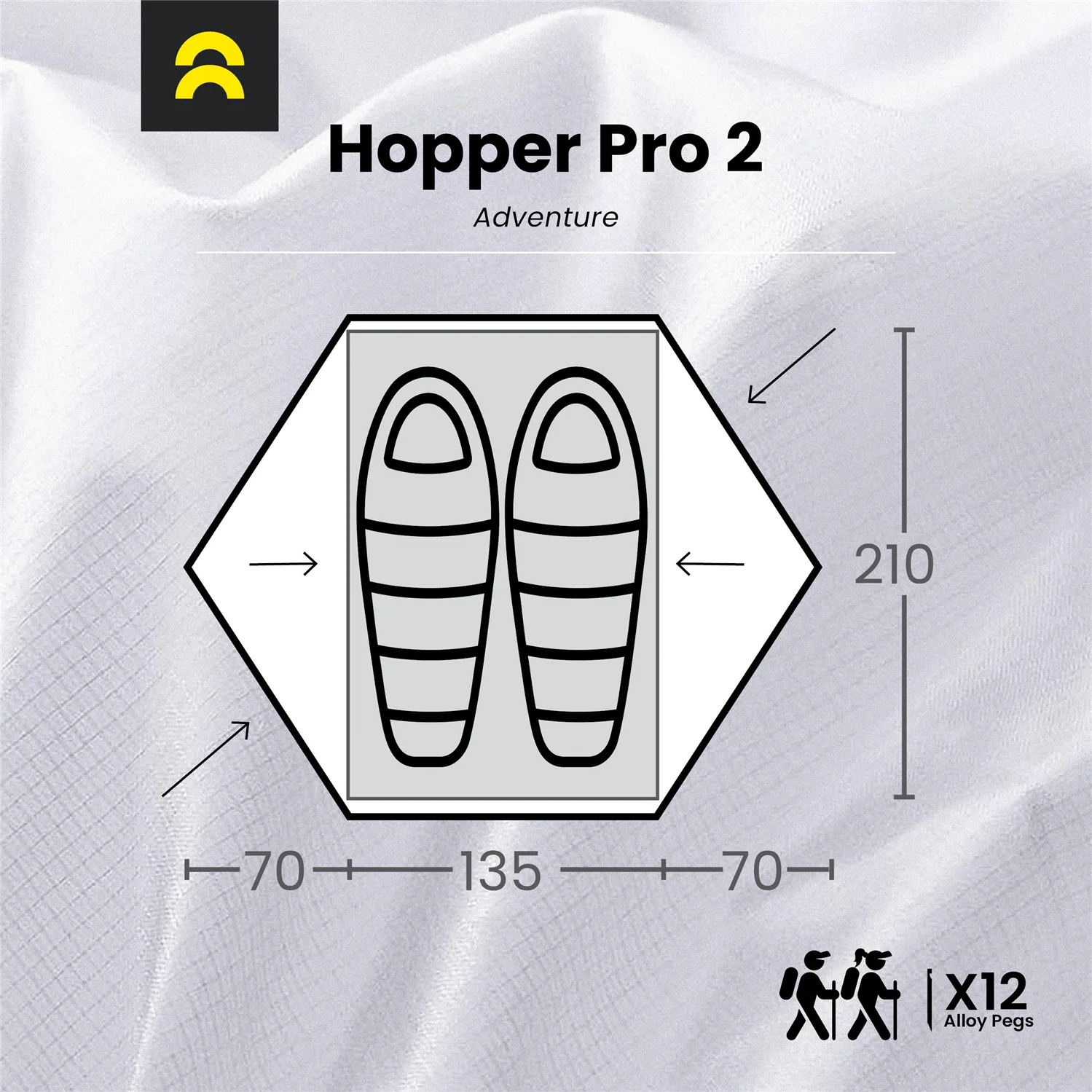 Orson Hopper Pro 2 | Ripstop Silnylon 2 Person Hiking Tent | 2.2kg - Image 5