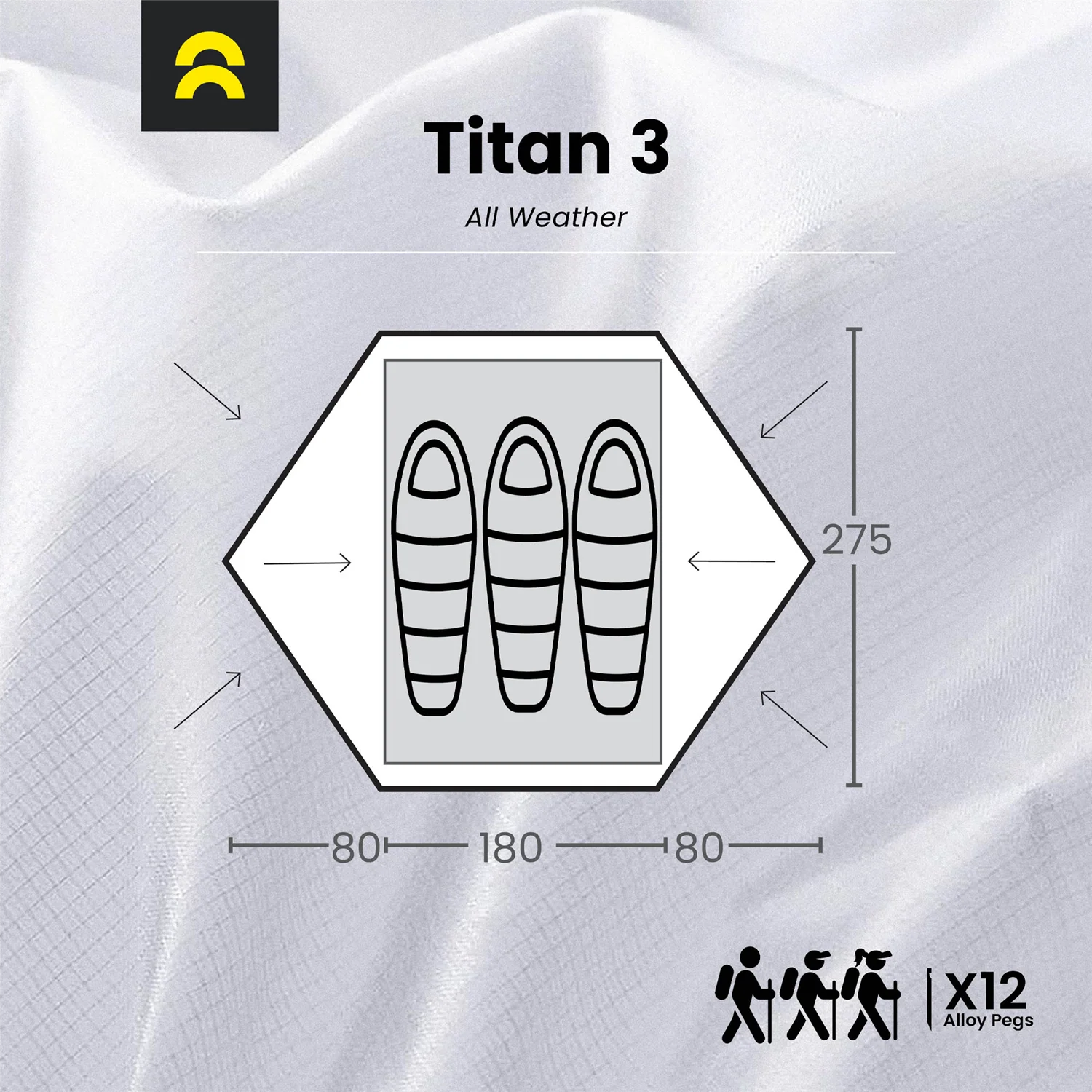 Orson Titan 3 | All-Weather 3 Person Camping Tent | 3.9kg - Image 7
