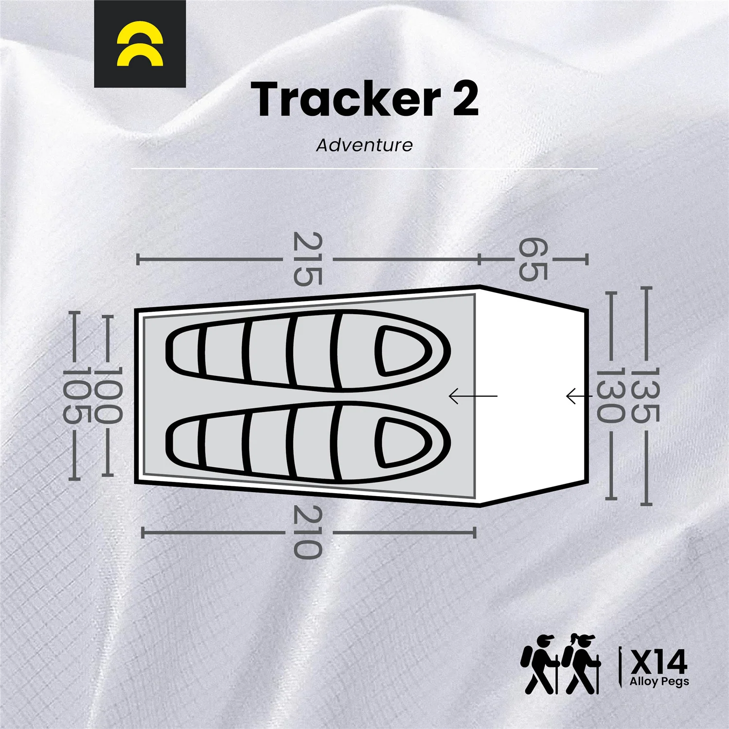 Orson Tracker 2 | Ripstop Lightweight 2 Person Hiking Tent | 1.95kg - Image 8